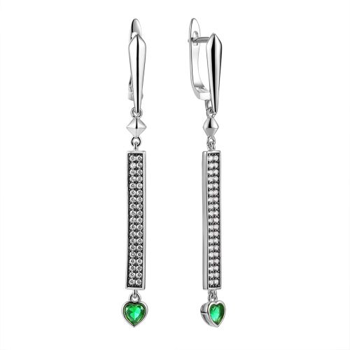 Серьги из серебра с фианитом Matrix