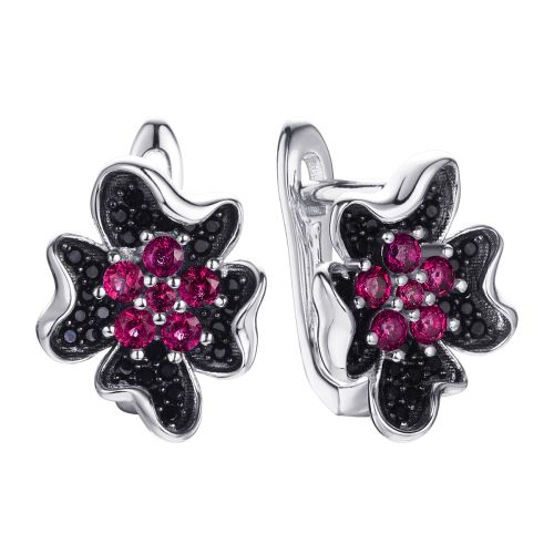 Серьги из серебра Flower
