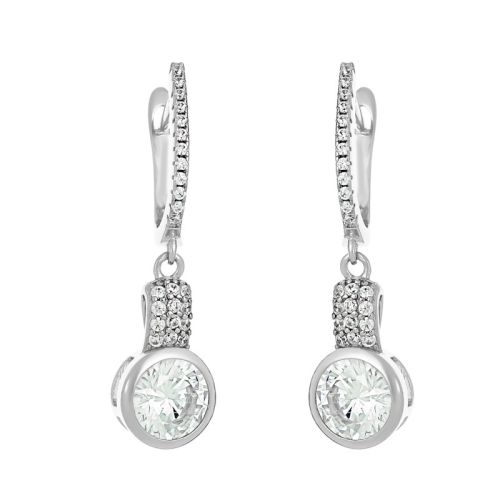 Серьги из серебра с фианитом Classic