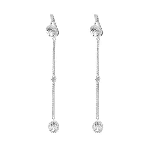 Серьги из серебра с фианитом Solo
