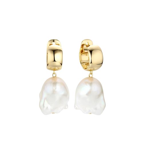 Серьги из серебра с позолотой Baroque Pearl