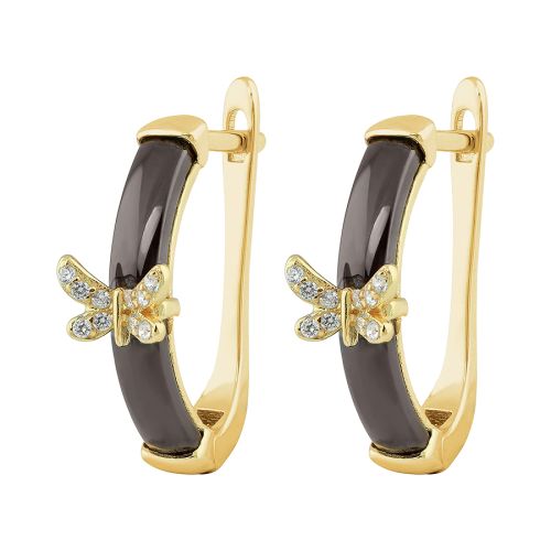 Серьги из серебра с позолотой Ceramic