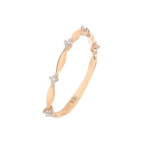 Кольцо из розового золота с бриллиантами