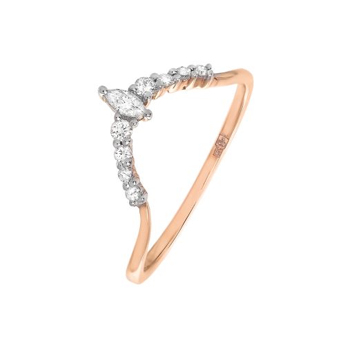 Кольцо из розового золота "Принцесса" с бриллиантами