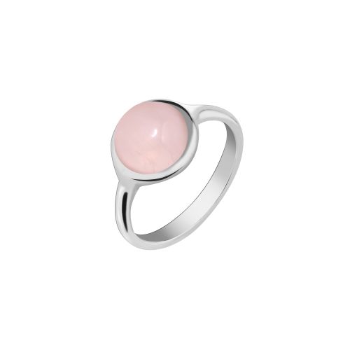 Кольцо из серебра с розовым кварцем