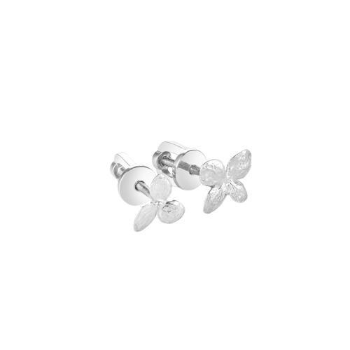 Серьги-пусеты из серебра "Цветы гортензии"