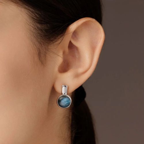 Серьги из серебра с лабрадоритом