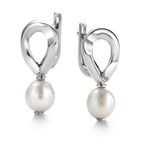 Серьги из серебра с жемчугом