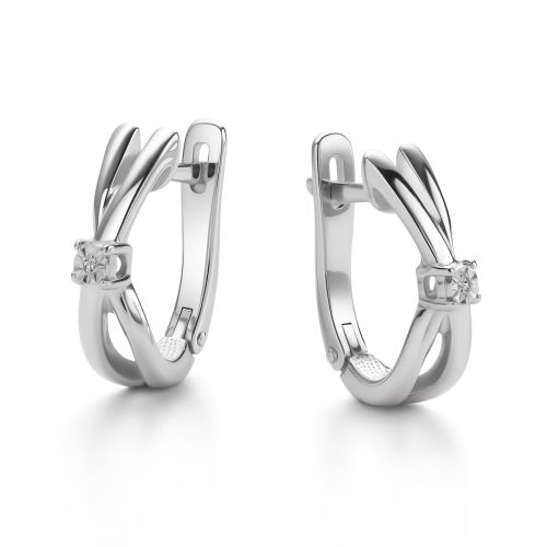 Серьги из серебра с бриллиантами