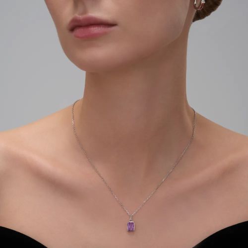 Колье из серебра с аметистом