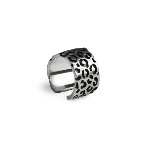Кафф из серебра с нанокерамикой Леопард