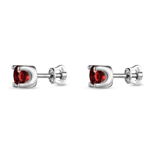 Серьги из серебра с гранатом