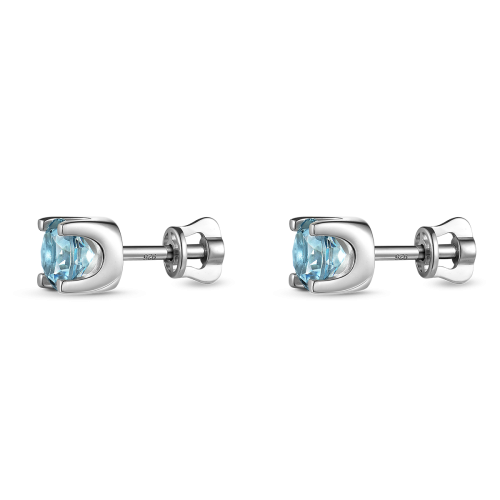 Серьги из серебра с топазом Sky Blue