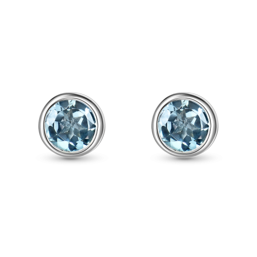 Серьги из серебра с топазом Sky Blue