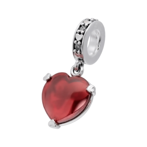 Шарм-подвеска из серебра с наноситаллом и фианитом