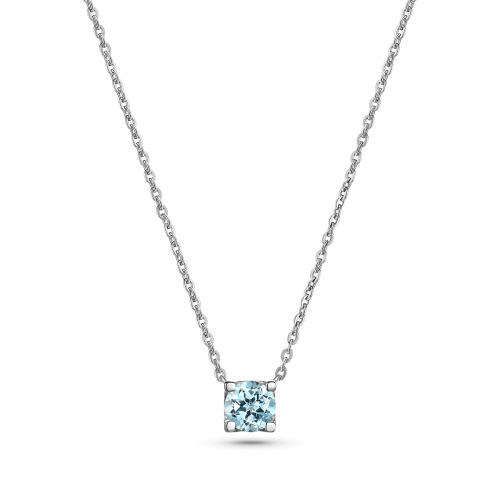 Колье из серебра с топазом Sky Blue