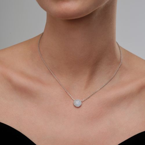 Колье из серебра с лунным камнем