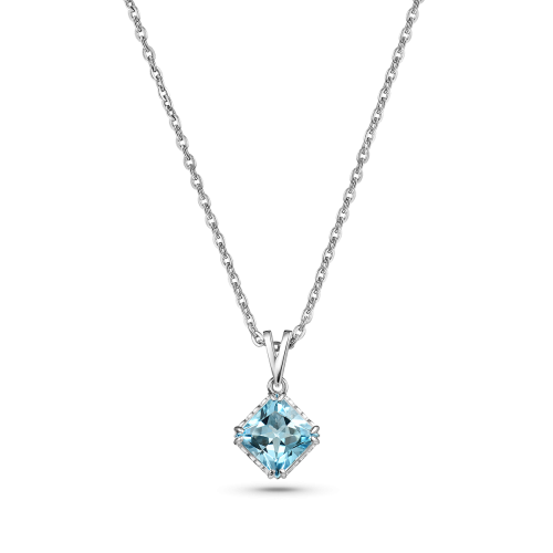 Колье из серебра с топазом Sky Blue