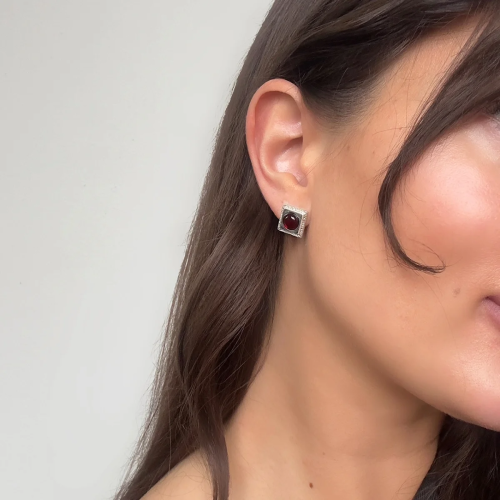 Серьги из серебра с янтарем