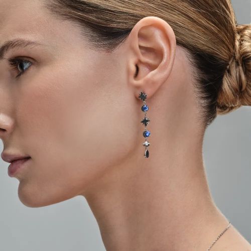 Серьги из серебра с фианитом Stars
