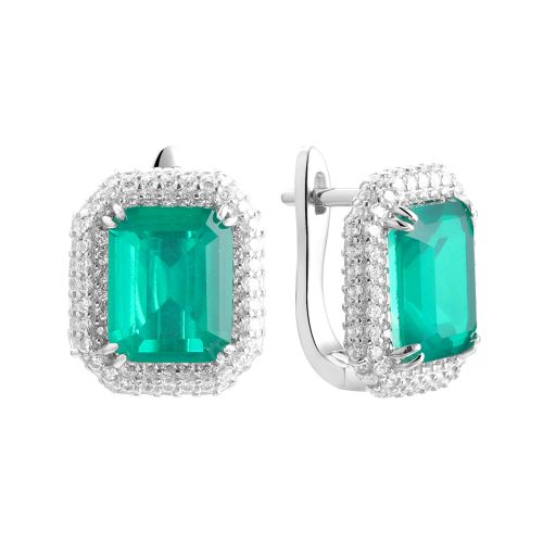 Серьги из серебра с фианитом Asher