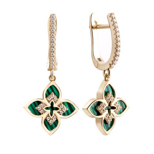 Серьги из серебра с позолотой Trendy