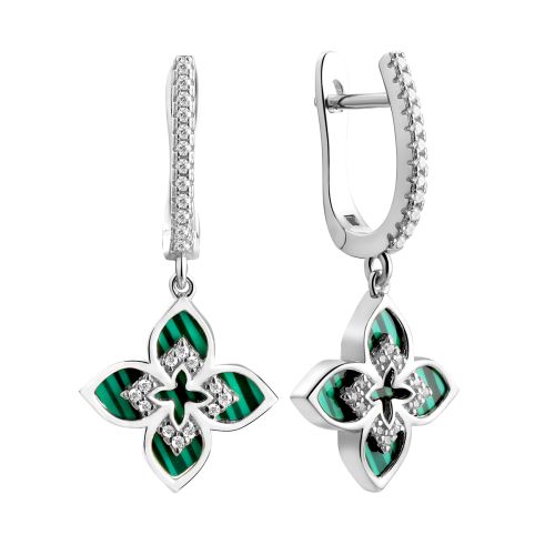 Серьги из серебра с фианитом Trendy