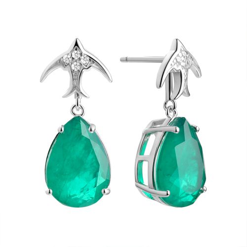 Серьги из серебра с фианитом Asher
