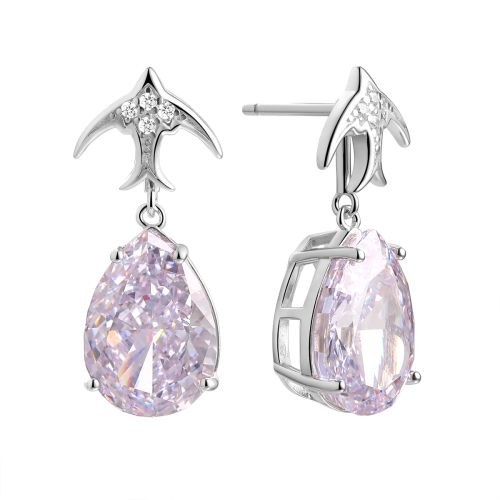 Серьги из серебра с фианитом Asher
