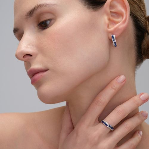 Серьги из серебра с фианитом Spark Line