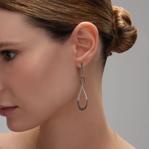 Серьги из серебра с фианитом Mix and Match