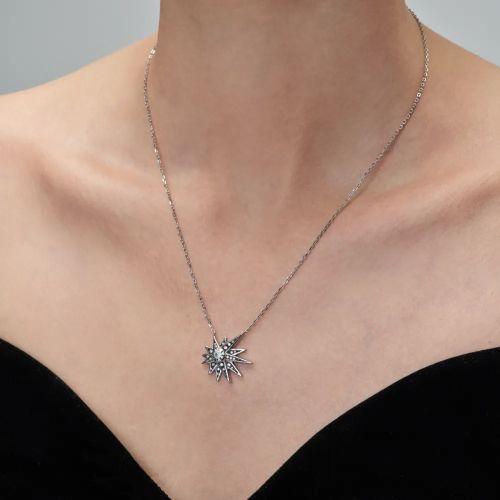 Колье из серебра с фианитом Stars