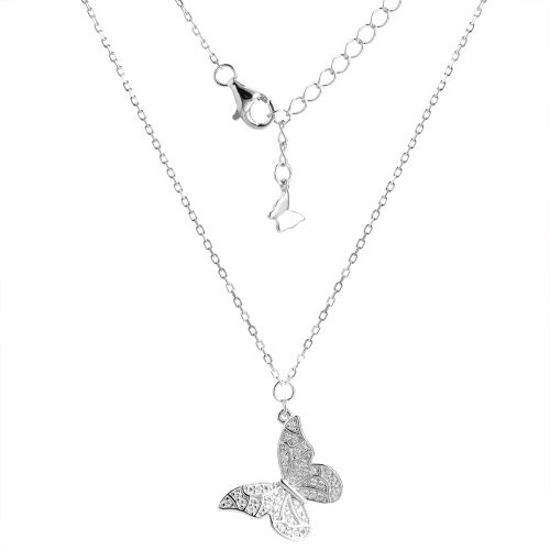 Колье из серебра с фианитом Butterflies