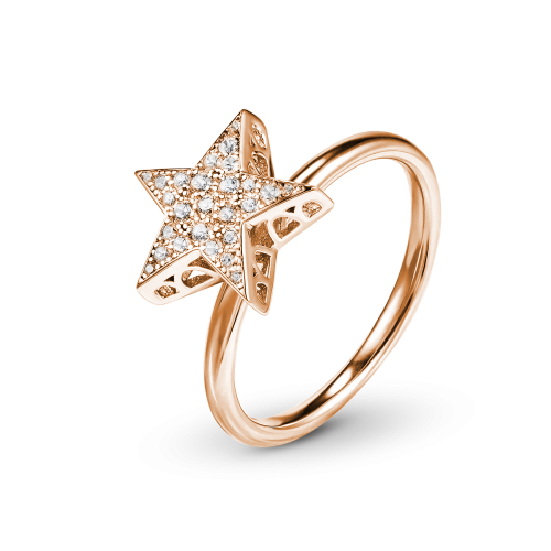 Кольцо из серебра с позолотой Stars