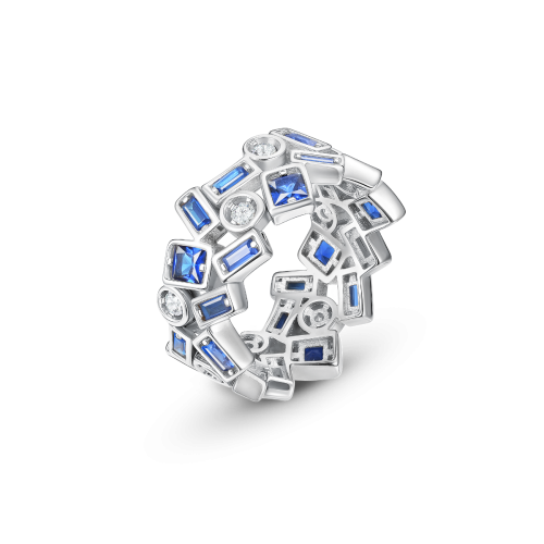 Кольцо из серебра с фианитом Mosaic