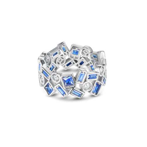 Кольцо из серебра с фианитом Mosaic