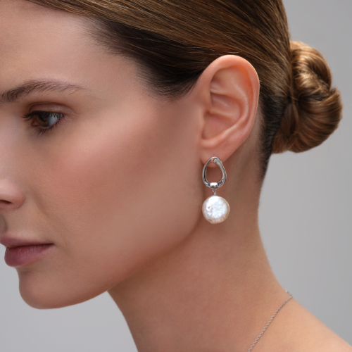 Серьги из серебра с жемчугом Baroque Pearl