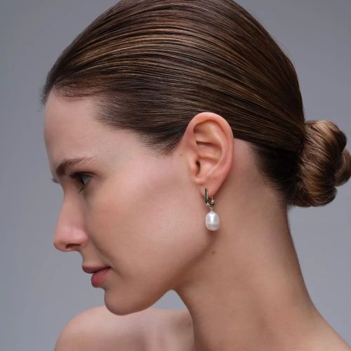Серьги из серебра с жемчугом Baroque Pearl