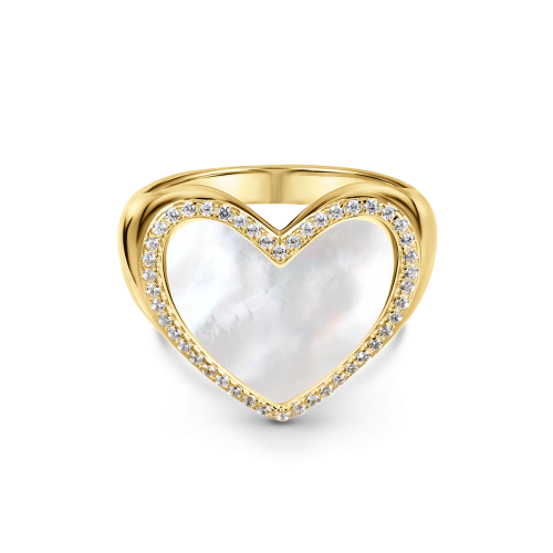 Кольцо из серебра с позолотой Heart