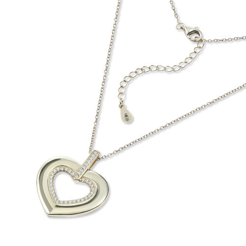 Колье из серебра с позолотой Heart