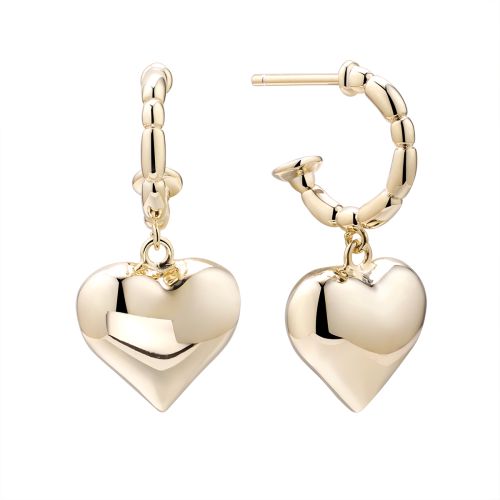 Серьги из серебра с позолотой Heart