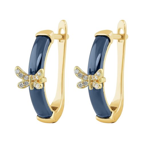 Серьги из серебра с позолотой Ceramic