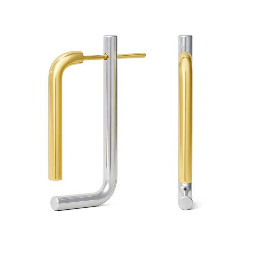 Серьги-пусеты из серебра с позолотой