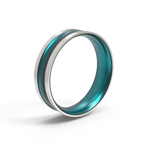 Кольцо из серебра покрытое цветным стеклом