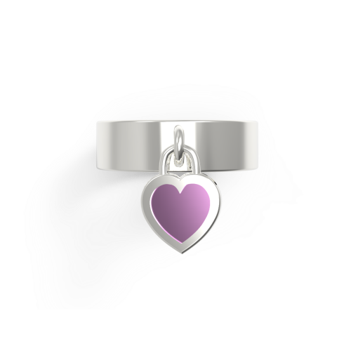Кольцо Heart из серебра с эмалью