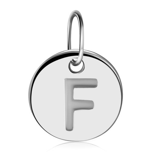 Подвеска монета с буквой F на цепь, колье, браслет или серьги Story F