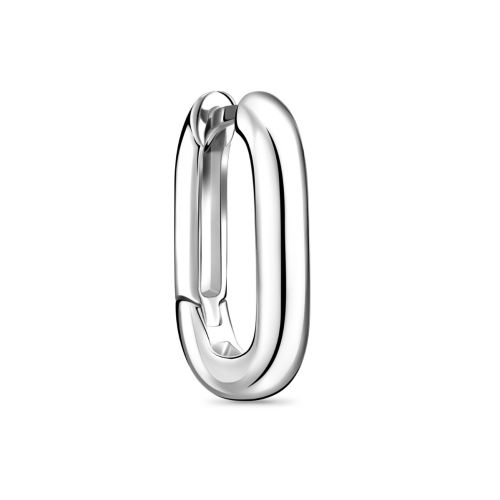 Серьга-кольцо из серебра прямоугольная Square mini