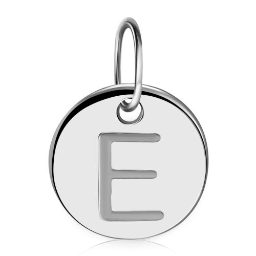 Подвеска монета из серебра с буквой E на цепь, колье, браслет или серьги Story E