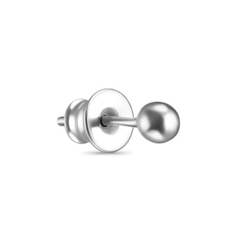 Серьга из серебра шарик Simple 4 мм