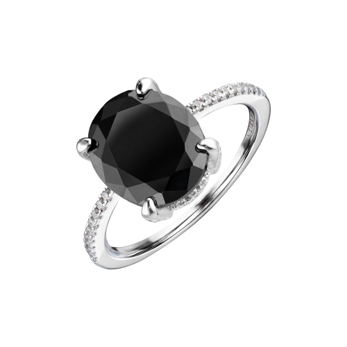 Кольцо-перстень из серебра Embrasse Black